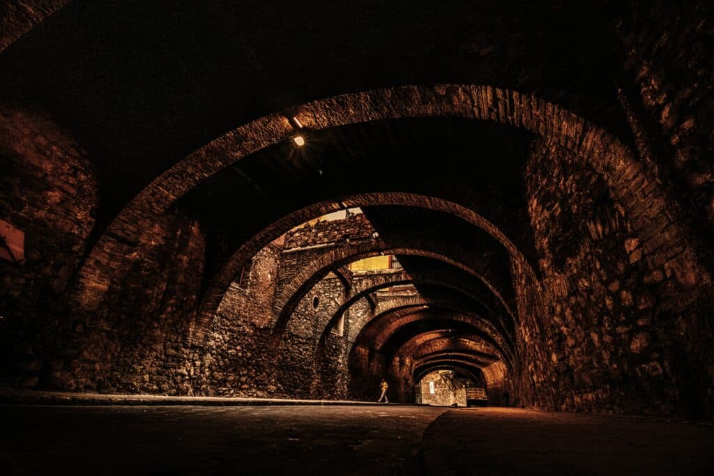 Underground tunnel environment where satellite navigation is unavailable
