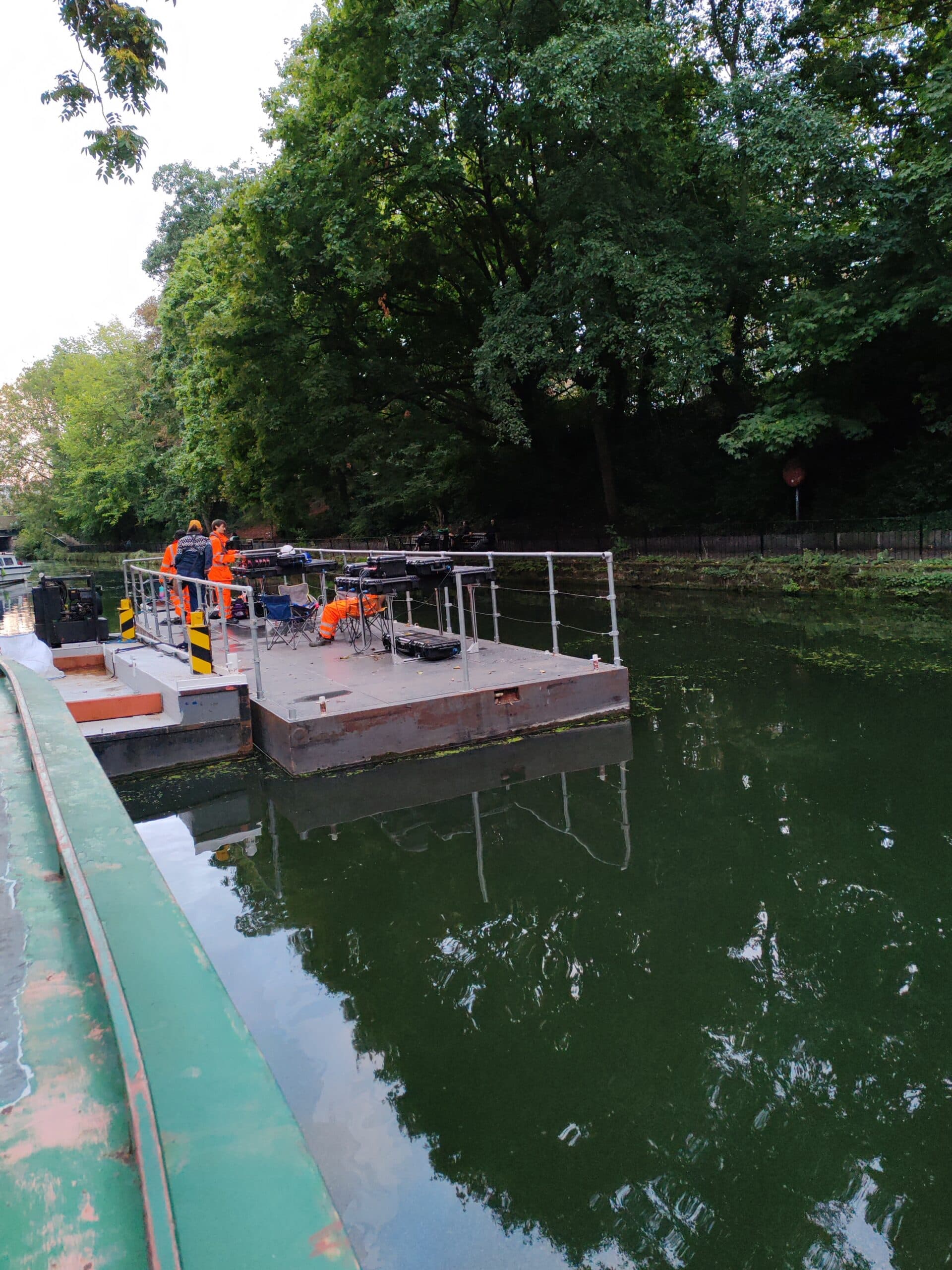 Detector deployment inside a historic canal tunnel