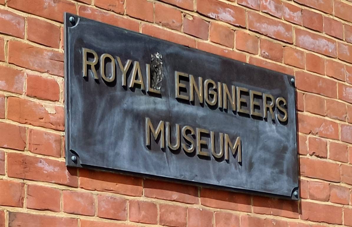Royal Engineers Museum sign on a brick wall